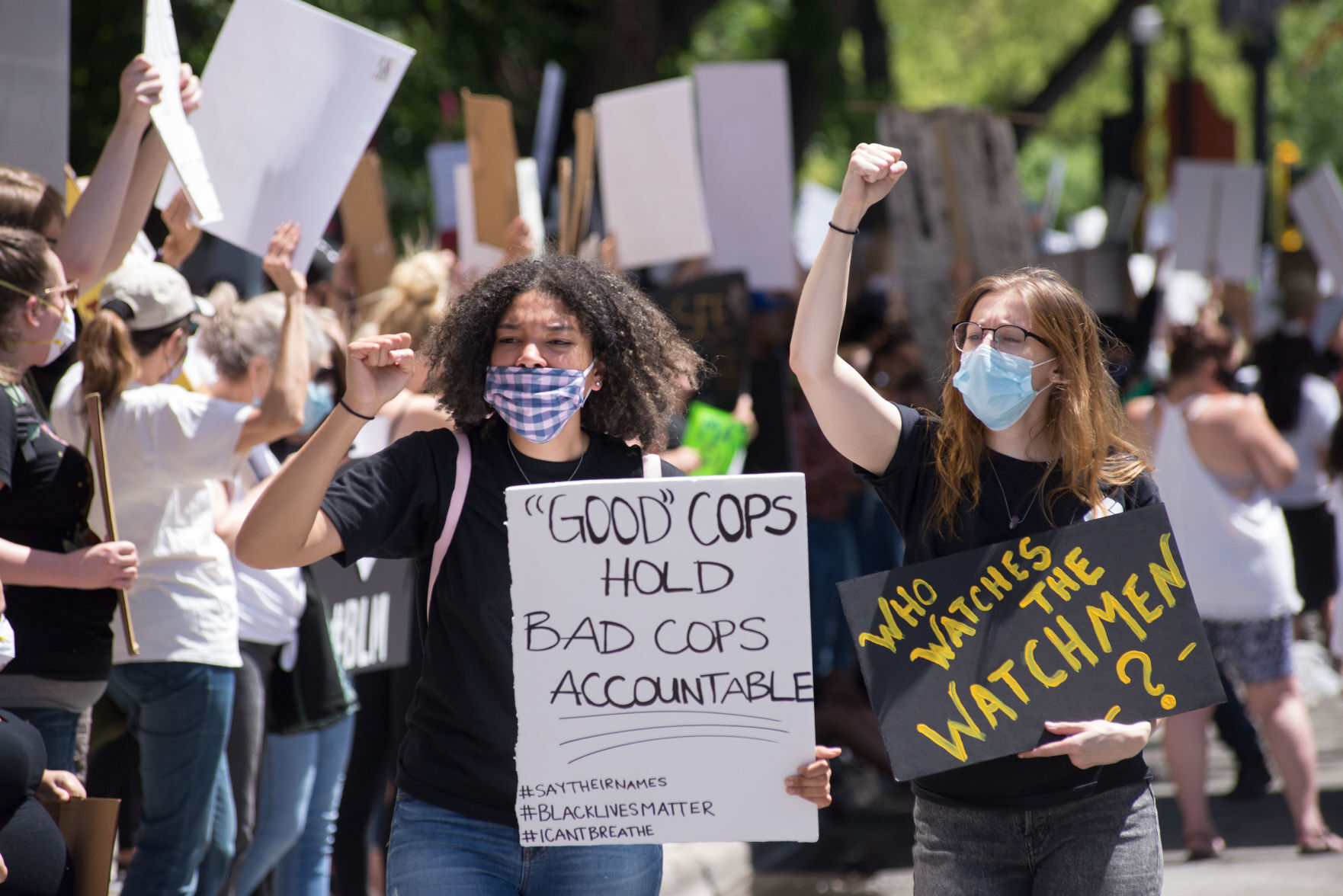 Protesters in downtown Billings